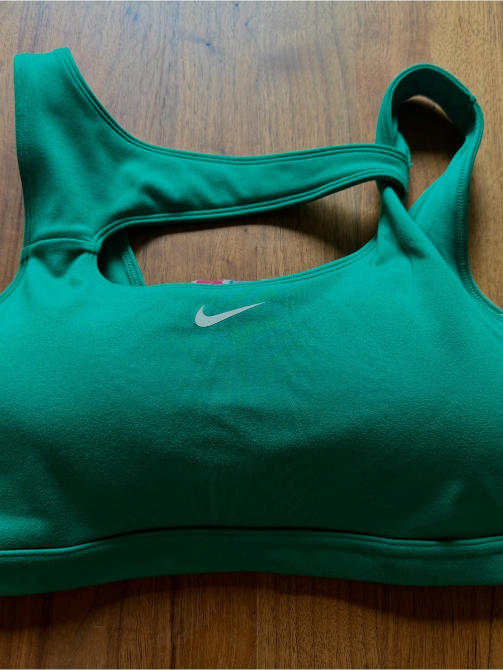 Nike Emerald Green Sports Bra with White Swoosh